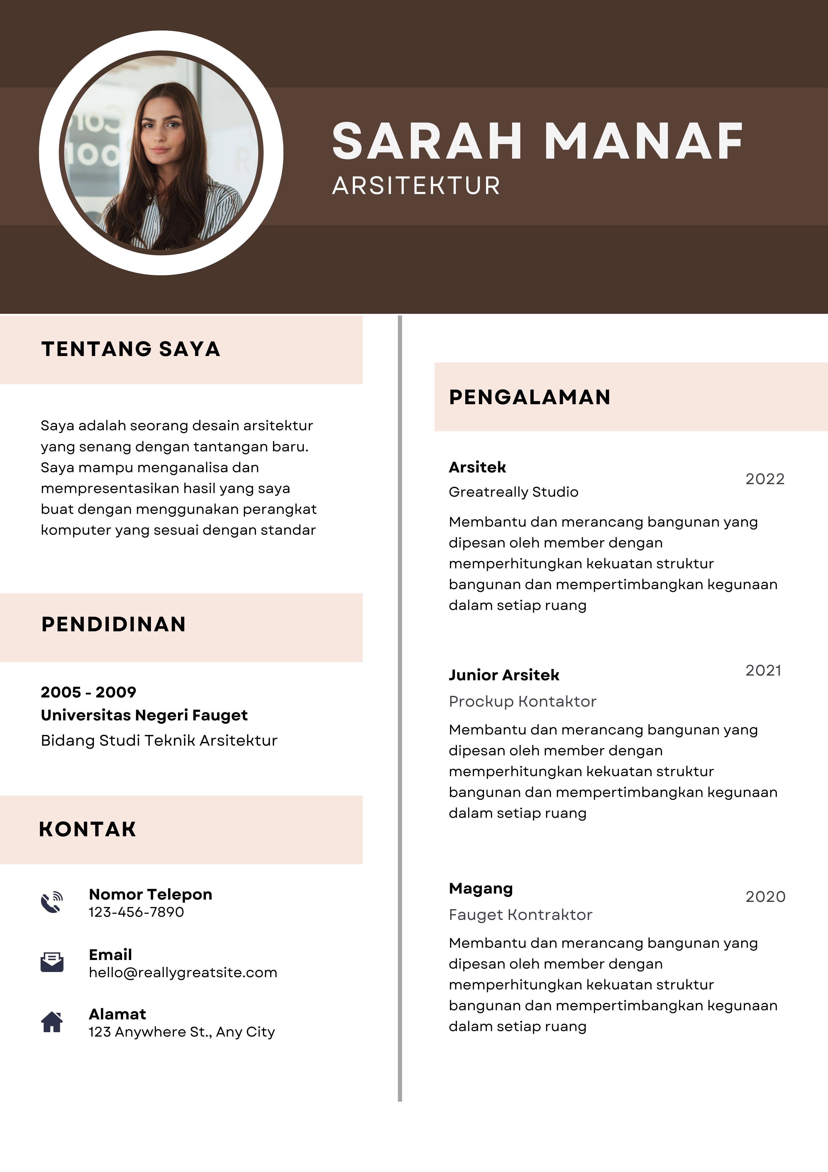 Template CV Keren Arsitektur 