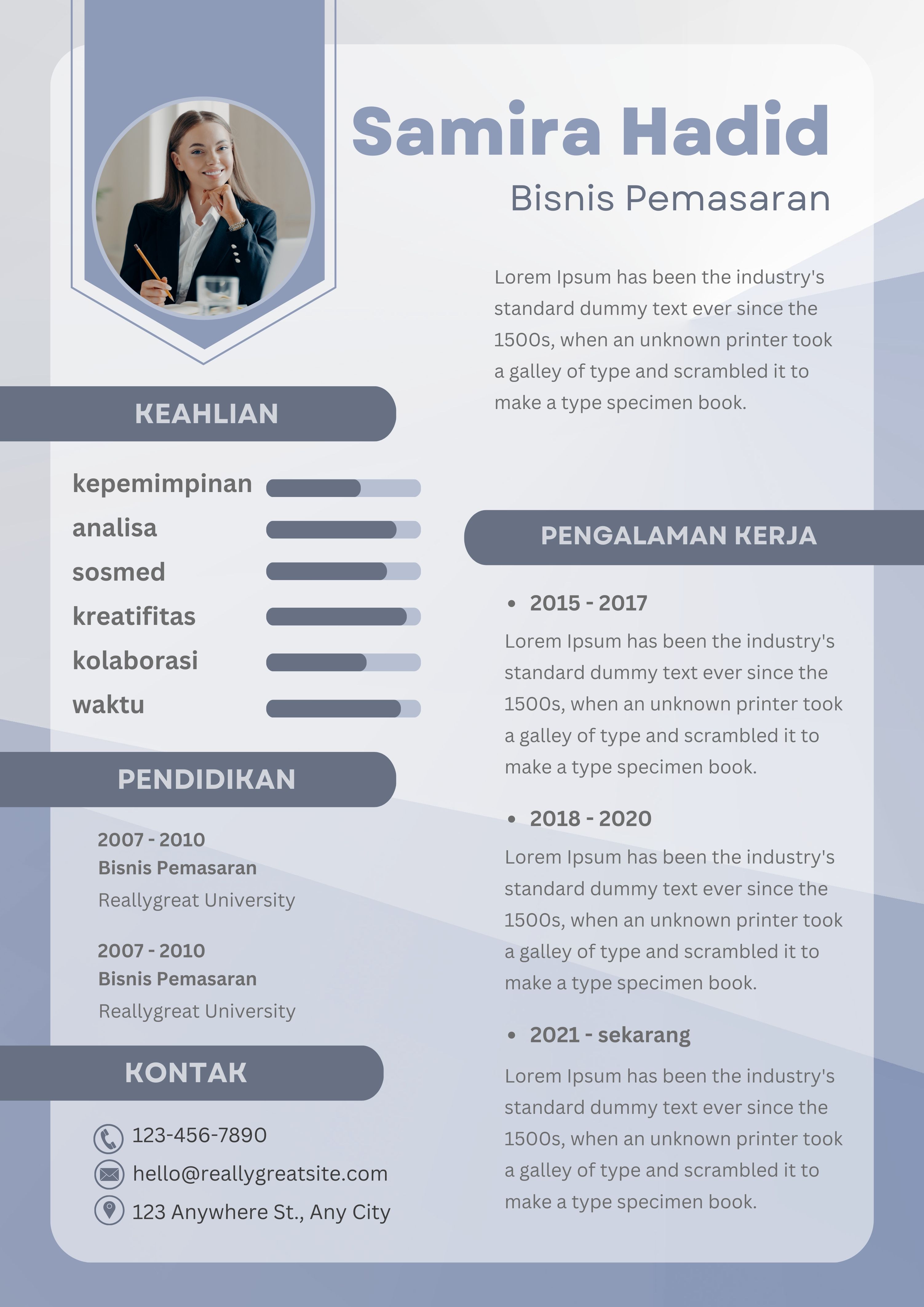 Template CV Keren Bisnis Pemasaran