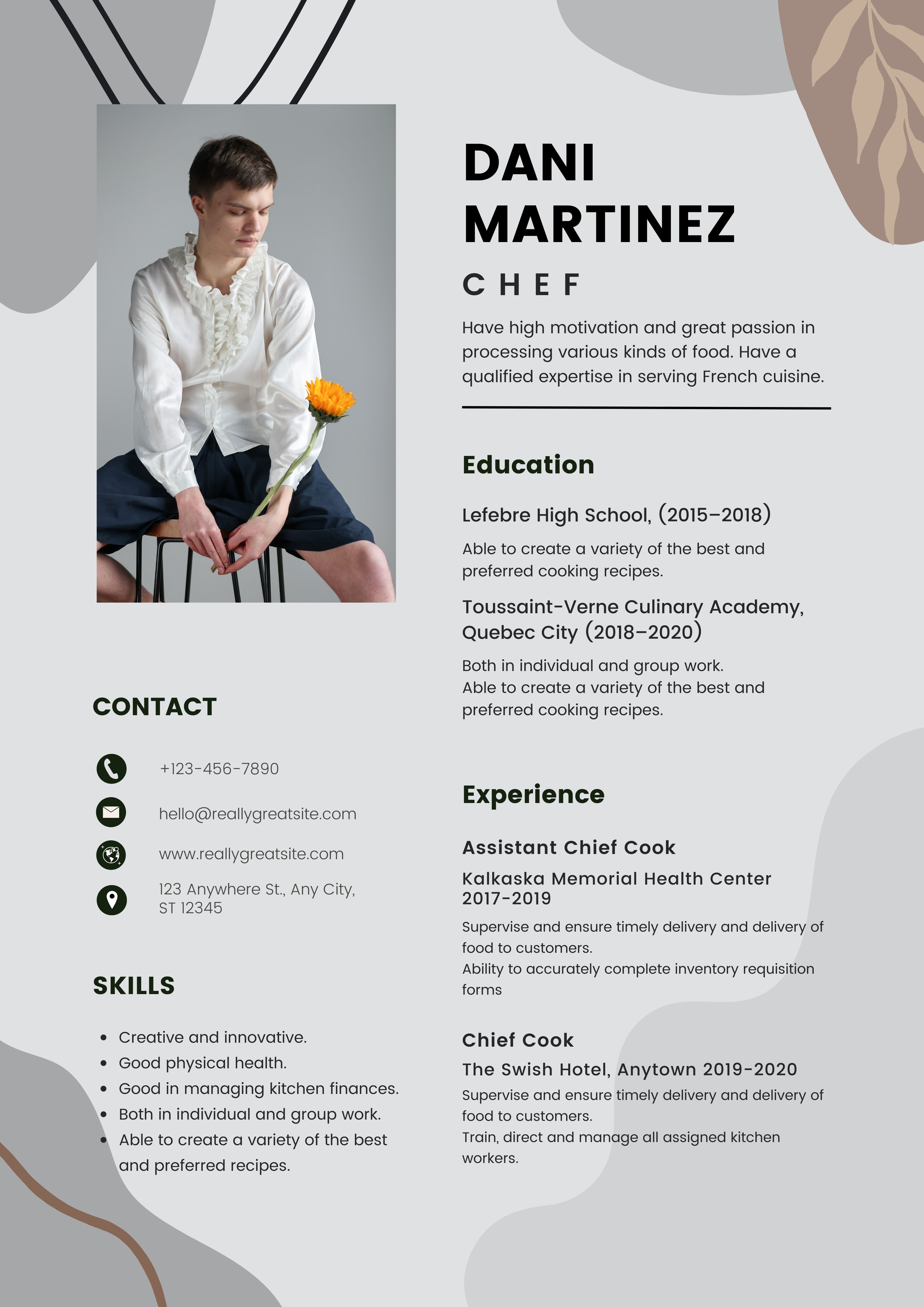 Template CV Keren Chef