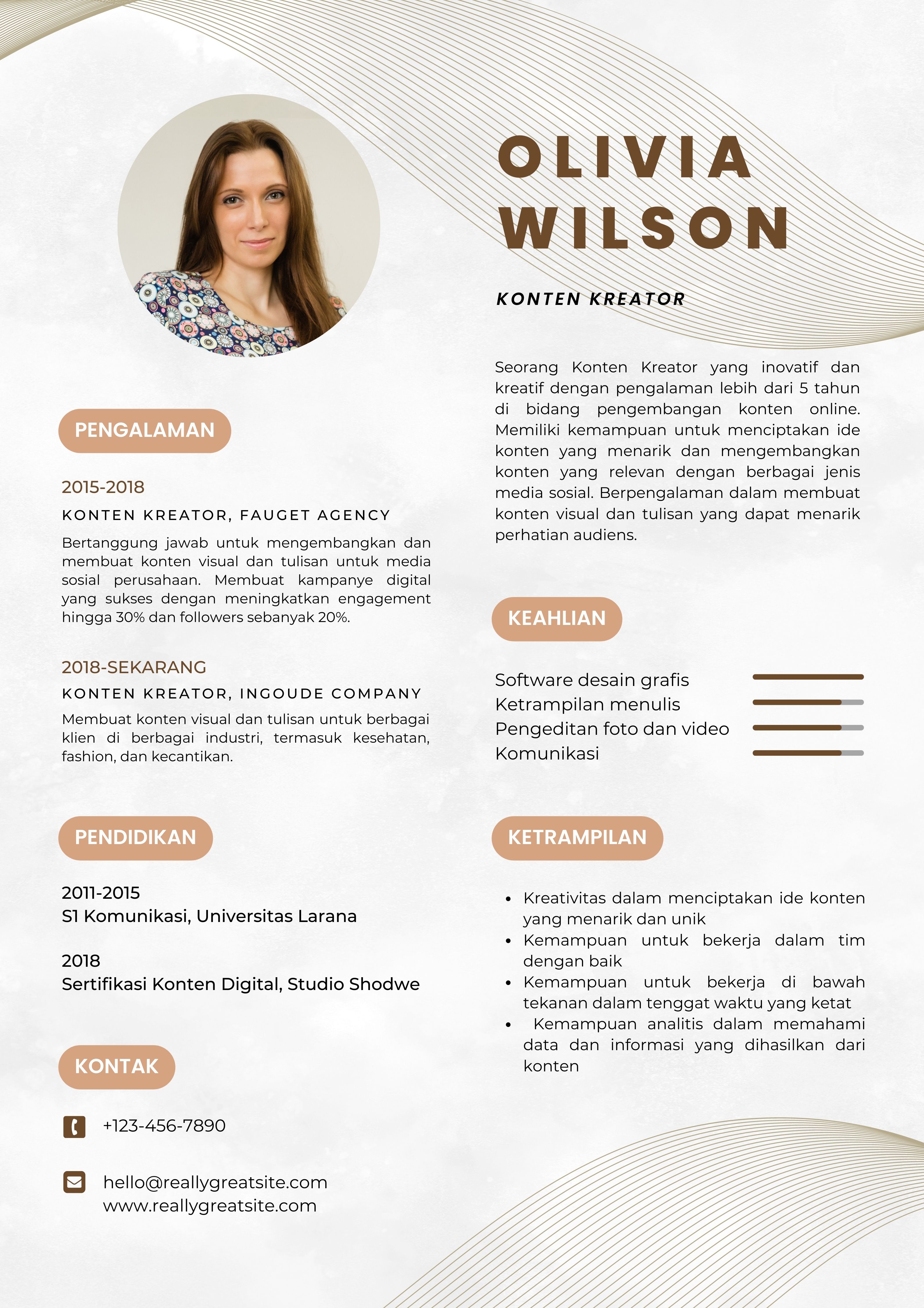 Template CV Keren Konten Kreator