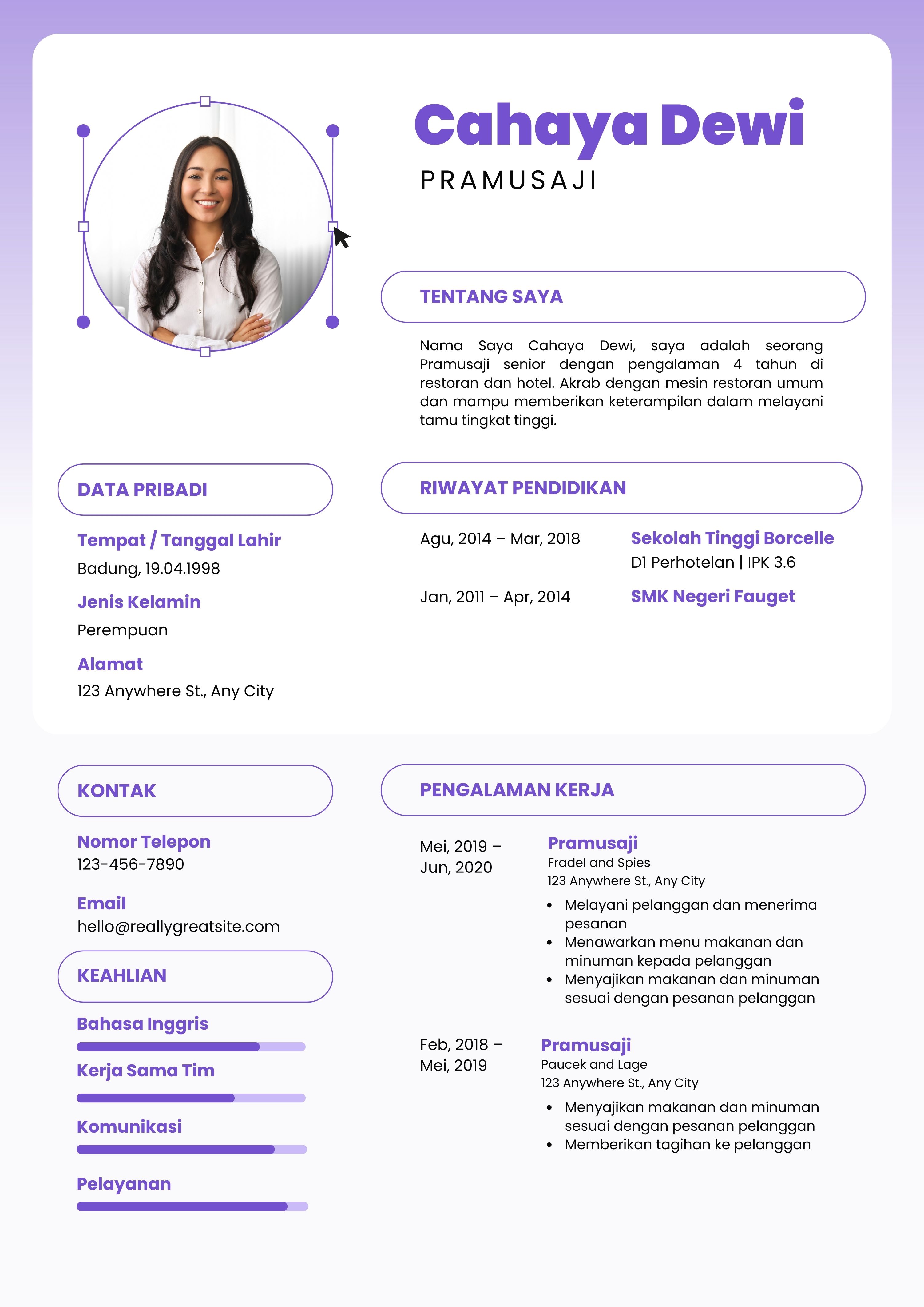 Template CV Keren Pramujasi