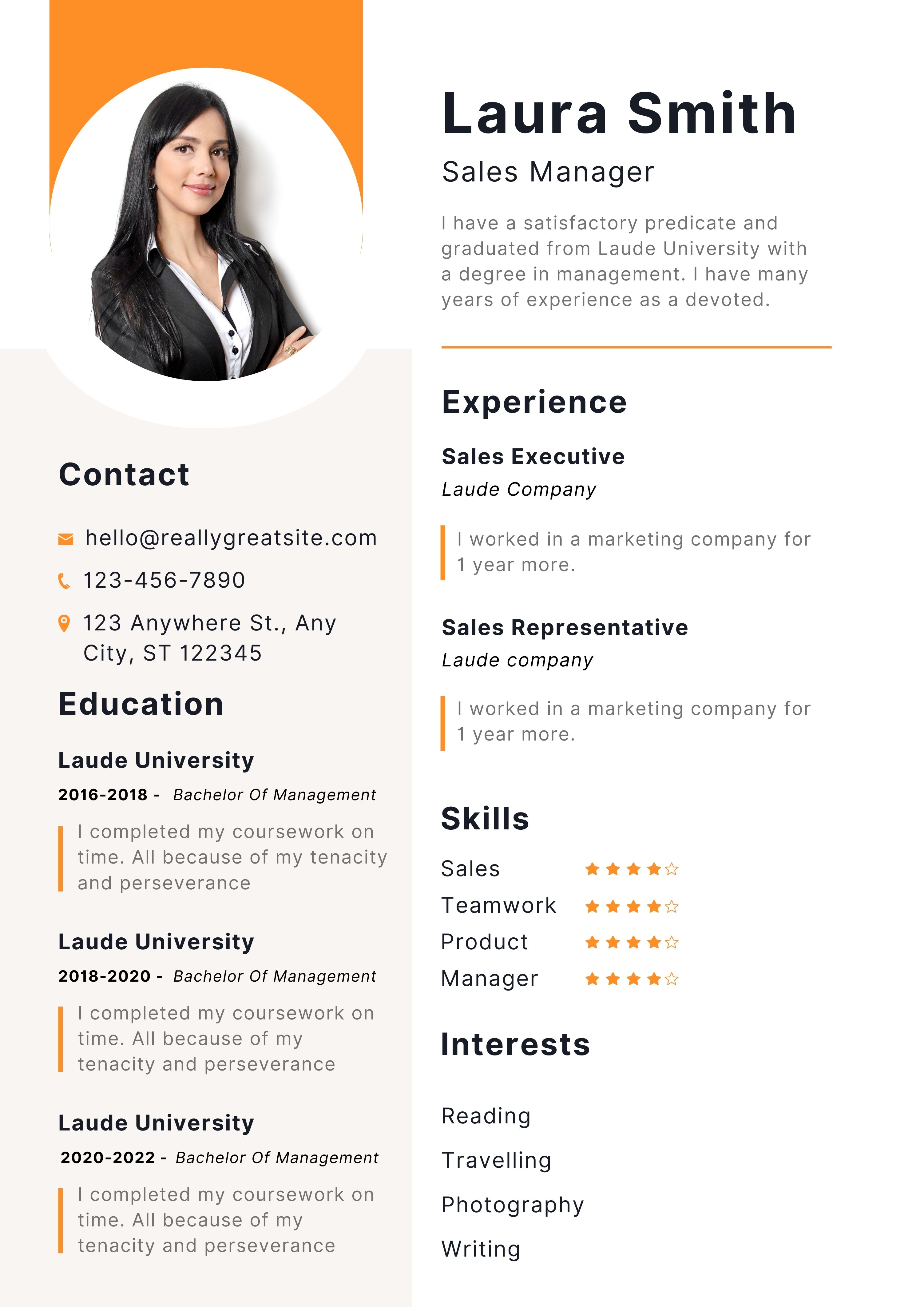 Template CV Keren Sales Manager