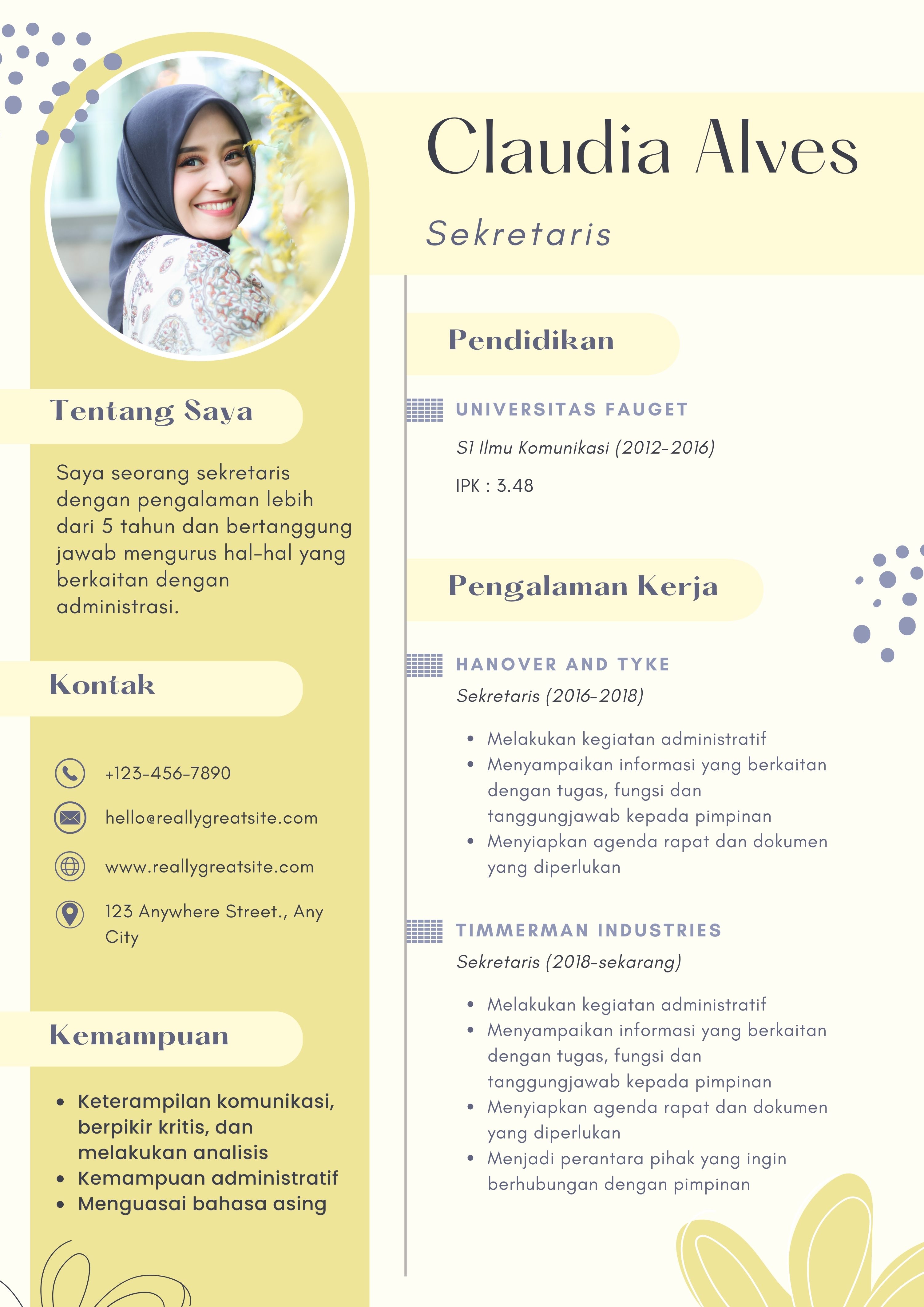 Template CV Keren Sekretaris 