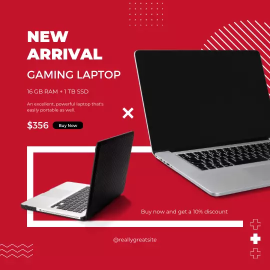 Template Feed Instagram New Arrival Laptop Gaming Merah