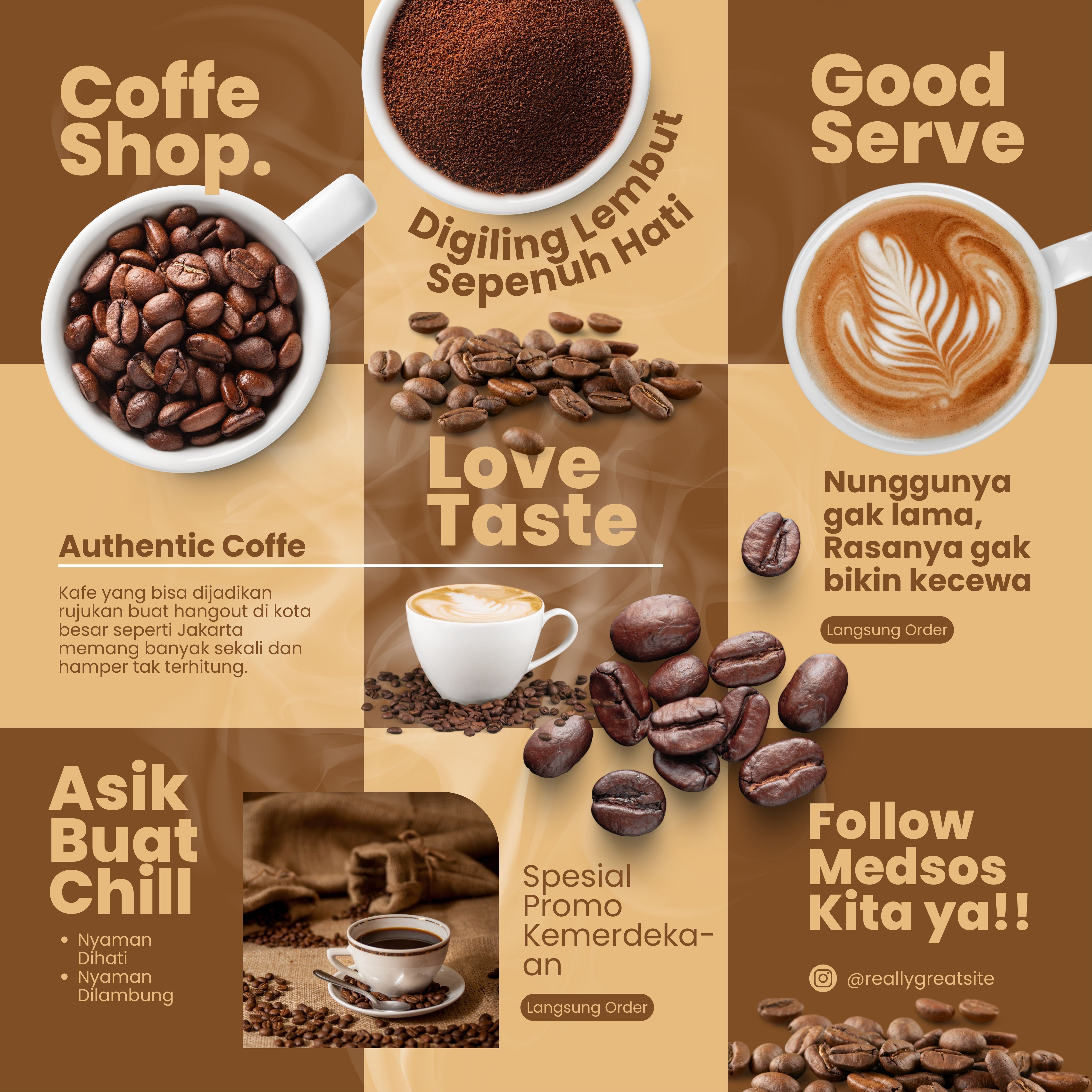 Template Grid Instagram Cokelat Kren Kopi 