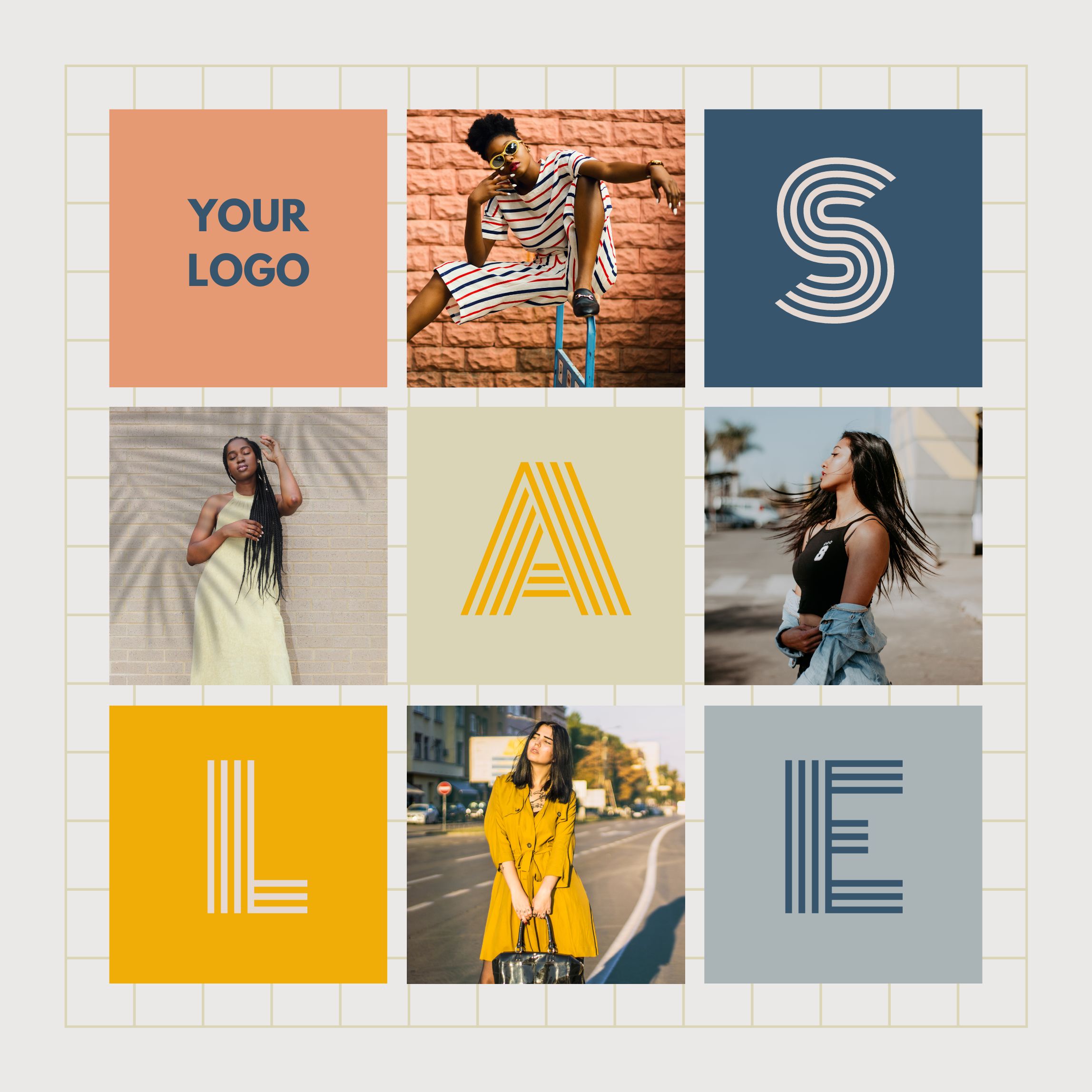 Template Grid Sosmed Colorful sale