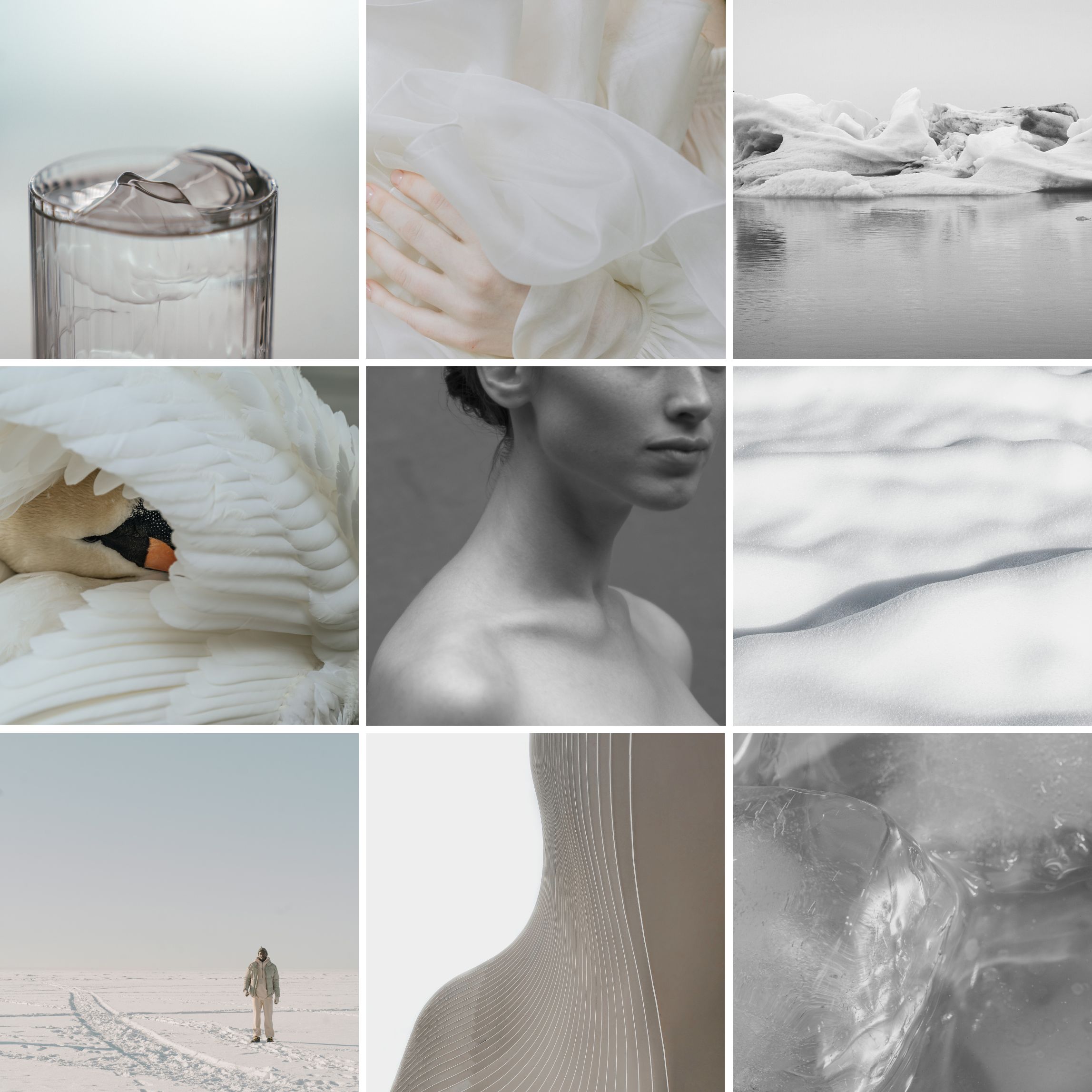 Template Grid Instagram Neutral Minimalist Winter Photo